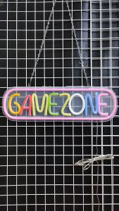 GAMEZONE ขนาด  50 X 15 X 1.5 cm ป้ายไฟนีออน หน้าร้าน ป้ายไฟตัวอักษร ตกแต่งหน้าร้าน สร้างความโดดเด่นให้ร้านคุณ