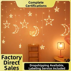 Star Moon Curtain Light String Decoration Light