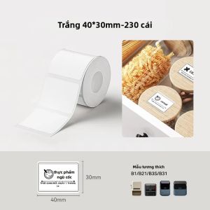 Niimbot | Niimbot B1 Nhãn Dán Nhiệt Màu Trắng Tự Dính Chống Thấm Nước Chống Dầu Băng Giấy Tương Thích Với Máy In Mini B21/B21PRO/B2/B2PRO