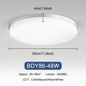 Modern 18-48W LED Ceiling Light 4320 Lumens Ceiling Lamp 3000K-6000K Home Lighting Fixture for Living Room Bedroom Kitchen 3 Sol