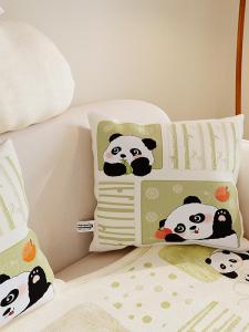 Adorable Plush Pillow Cute Panda Sofa Living Room Luxury Soft Warm Hand Warmer Leg Clamp Home Decorative Cushion Square Shape