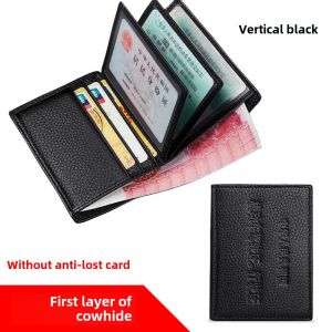Mens Ultra-Thin Leather Short Multi-Functional Soft Wallet Full-grain Leather Women