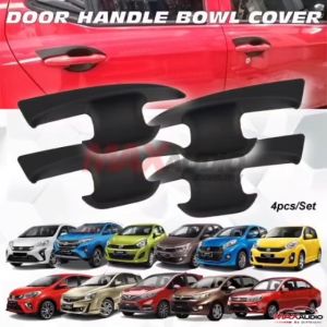 Black Red Logo Handle Bowl Cover FORD HONDA MITSUBISHI NISSAN PERODUA PROTON TOYOTA Exterior Car Door Sticker Trim