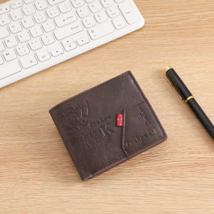 กระเป๋าสตางค์หนัง PU สำหรับผู้ชาย กระเป๋าสตางค์แบบสั้น กระเป๋าสตางค์แบบมีซิป ความจุขนาดใหญ่ สไตล์เกาหลี กระเป๋าสตางค์แบบมีโซ่สำหรับผู้ชาย