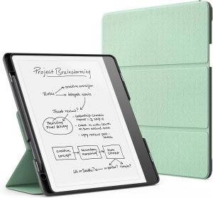 MoKo Stand Case for Kindle Scribe (2024/2022 Released) - Premium Leather Trifold Stand Cover with Pen Holder Auto Sleep/Wake for 10.2" Amazon Kindle Scribe 2024/2022 Tablet Protive Case