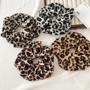 เสือดาวพิมพ์ Scrunchies ผมผูกเชือกผมความยืดหยุ่นสูงผมวงยืดหยุ่นผมหางม้า Elegant ผู้หญิงอุปกรณ์เสริมผม