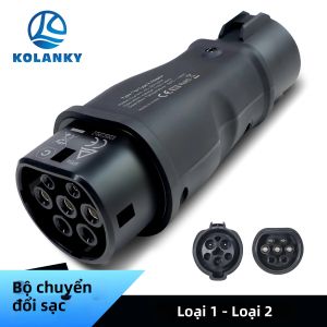 Bộ Chuyển Đổi Sạc Xe Điện Kolanky 32A 7.2KW Chuẩn EU Từ Type 1 Sang Type 2 Dùng Cho Xe Điện Tại Nhà