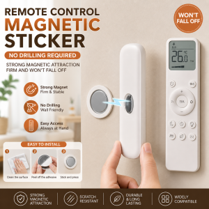 Magnetic Remote Control Holder Wall Mount Adhesive TV Remote Organizer Storage Rack for Home Office Strong Magnet Hook