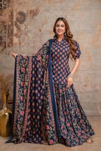 Jaipur Cotton Kurti Skirt Dupatta Set suit for women 3 Piece Set Beautiful Floral designs