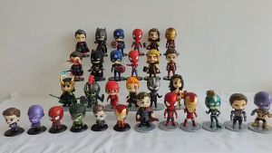Mô Hình Nhân Vật Avenger Siêu Anh Hùng ChibiIron ManSuper menSpider Man Nhựa Rỗng Decor Trang Trí Bánh Kem Bánh Sinh Nhật
