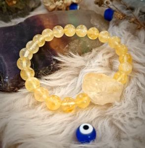 Natural Citrine Raw Stone Bracelet