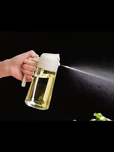 T-ORAS 2-In-1Glass Oil Bottle 470M Cooking Sprayer Large Capacity Leak Proof Kitchen Use Dispenser
