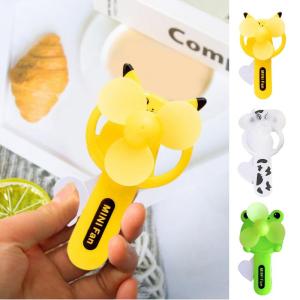 Summer Children Hand Press Portable Fan Cartoon Lollipop Shaped Easy Press Student Small Fan Household Mini Fan Handheld