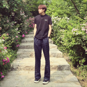 Quần Dài Nam Mùa Hè Mỏng Bằng Lụa Băng Kẻ Caro Quần Dài Ống Đứng Quần Dài Thường Ngày Quần Dài Thể Thao