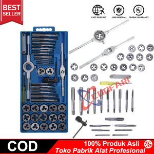 Hand Tap and Die 12/20/40 Pcs Set Alat Snai dan Tap Ulir Dart Mur Baut M3-M12 - Tap and Die Set / Baut Mur Peralatan Tangan Logam Paduan / Hand Tap Dan Die Set
