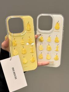 Yellow Large Hole Phone Case for iPhone 17/16 pro Max Xiaomi 15/14 New Huawei Pura80 Anti-Fall Protection Shell Ins Style Vivos30