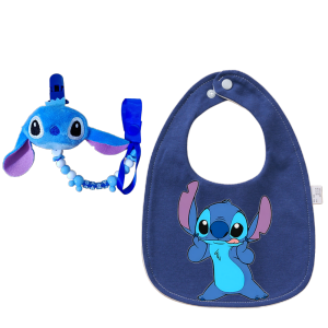 Disney | New Cotton Baby Bib with Cartoon Print Double Layer Bib Set Childrens Soothing Nipple Chain Clip Baby Accessories Newborn