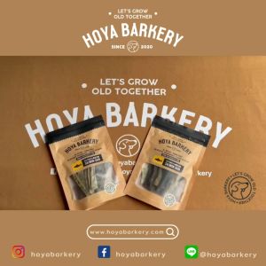 หนังปลาแซลมอนอบแห้ง 80 กรัม Salmon Skin Rolls Hoya Barkery ขนมสุนัขจากธรรมชาติ 100%