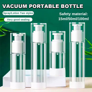 Suomi Portable Vacuum Airless Pump Spray Lotion Bottle 15ml/50ml/100ml Travel Refillable Bottle
