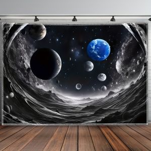 VIKAMA Space Planet TapestryStarry Sky Planetary GradientChildrens Room DecorCelestial-Style Room Accents Home Furnishings