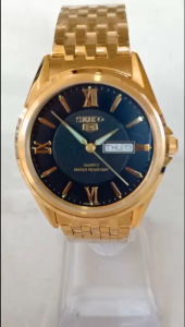 Đồng hồ SEIKO NAM Side lớn 38mm Mặt kính đá saphia.Vỏ mạ vàng Sang trọng.Máy quạt nhật Hàng mới 100%