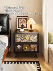 MR ART | Vintage Luxury Bedside Table Black