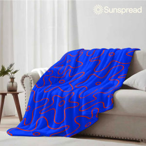 Beast Kingdom | Blue Outline Star Print Soft Warm Flannel Blanket Lightweight Cozy Christmas Halloween Home Decor Room