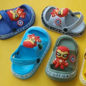 sandal sepatu anak laki-laki karakter super hero bahan karet premium