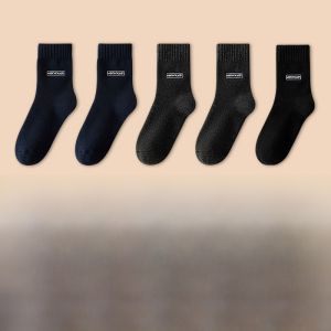 miiow | Mens Winter Thickened Woolen Socks Warm Fleece Lined Mid-calf Long Tube Socks Anti-cold And Warm MiiOW Cat Person Socks