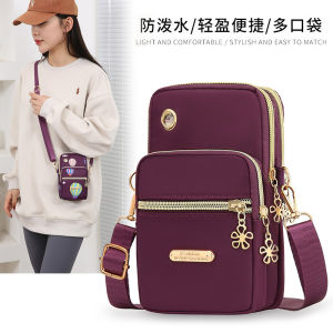 กระเป๋าสะพายข้างผู้หญิงแบบสะพายไหล่ข้างเดียว ความจุขนาดใหญ่ กระเป๋าใส่โทรศัพท์มือถือ กระเป๋าสะพายข้างแบบสวมแขนสำหรับการเดินทางและเล่นกีฬา