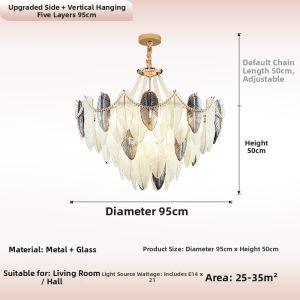 Contemporary Romantic French Feather Chandelier
