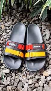 Ruuf - 2129 SS Slide Sandal Pria Wanita - Black Combination