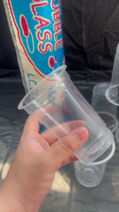 GELAS PLASTIK POP ICE bubble/GELAS PLASTIK BENING/GELAS ES PLASTIK/GELAS BOBA/GELAS OZ/GELAS PLASTIK MEREK BSM ISI 50 PCS 12&14 16 OZ