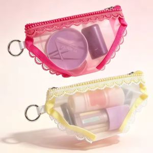 Mesh Briefs Shape Cosmetic Bag Lace Trim Makeup Storage Pouch Clear Toiletry Bag Jewelry Organizer Travel Accessory