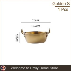 304 Stainless Steel Double Ear Salad Snack French and Fry Bowl Instant Noodle Bowl Korean Rice Wine With Handle Food Container