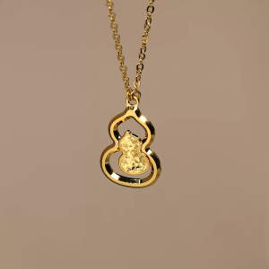 Chow Sang Sang 周生生 999 Pure Gold Essence Hulu Gourd Necklace for Women & Men 47cm 96249N Price-by-Weight 4.11g Gold