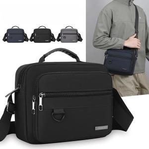 Mens Anti-Theft Business Shoulder Bag - Durable Office Briefcase with Multiple Zipper Pockets