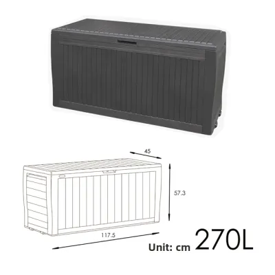Keter Comfy Plastic Storage Box Outdoor Balcony Courtyard Waterproof Sun Protection Garden Seating Capacity up to 220kg