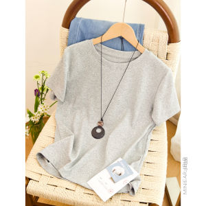 XIAOER | Attractive Glitter Whole Body Elastic Round Neck Short Sleeve T-Shirt 240g