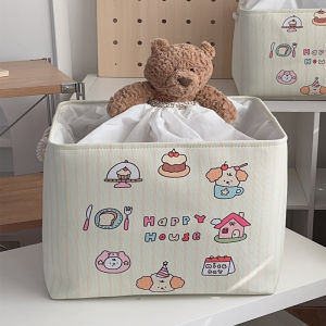 Large Capacity Cartoon Toy Storage Box Childrens Clothing Dormitory down Jacket Storage Basket Fabric Art Household Organizer