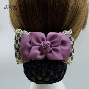 Stewardess Head Flower Sweet Elegance Bows Barrettes Bank Nurse Hotel Supermarket Professional Headdress Flower Female Hair Updo Hairnet