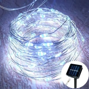 Solar Twinkle String Lights Outdoor LED Copper Wire Light Landscape Camping Garden Christmas Patio Party Wedding Tree Decoration