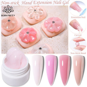 BORN PRETTY LILYCUTE 8ml Clear Non Stick Hand Nail Extension Gel For 3D Shaping Nail Art Solid Milky Jelly Hard Gel For Fake Nail DIY