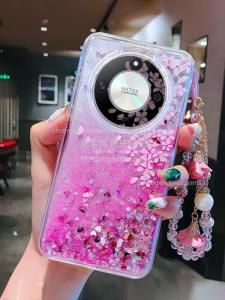 Creative Liquid Sandfall Glittering Powder Shockproof Protective Silicone Shell for Honor X60 X50i X40GT X30 Womens Fashion Brand X20SE