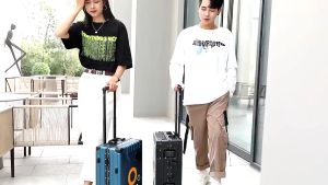Cool Aluminum Luggage Suitcase 20/24 Inch Luggage Travel Bag 360° Rotating Wheels Suitcase