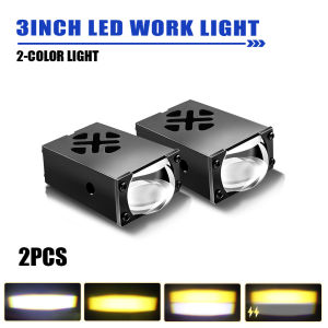 HL 2PCS Super Slim LED Grill Driving Lights Mini Projector Fog Lights with Hi-Lo Beam White/Yellow CANbus Decoder off-road use