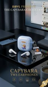 Capybara Cute TWS Wireless Earbuds – SiBYL HS-07 Bluetooth 5.4 Earphone with Keychain Case