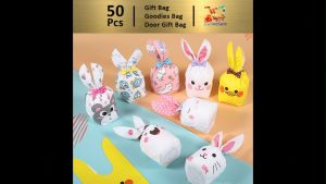 Gift Bag 50pcs Goodies Bag Door Gift Birthday (78) Cute Rabbit Bunny Cat Hamster Ear Packaging Bag Goodies Snack Cookies Packaging Party Door Gift Beg