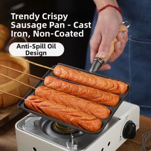 Non-Coated Cast Iron Sausage Griller