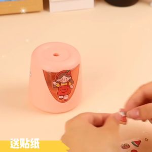 [Ready Stock] Cute Cartoon Battery/USB/Charging Electric Pencil Sharpener Switch Automatic Pencil Sharpener with Decorative Sticker Creative Stationery Office School Supplies